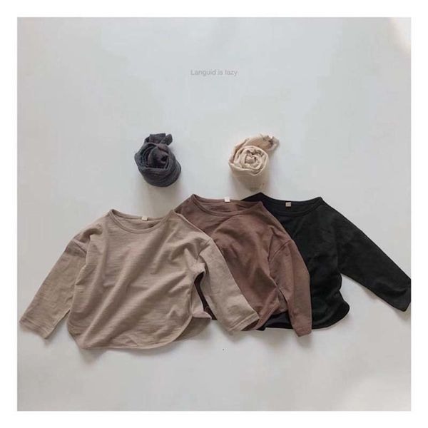 

t shirts children s long sleeve t shirt spring autumn korean boys girls vintage cotton loose round neck 230818, Blue