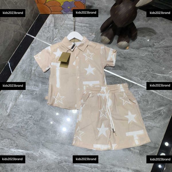 

kids clothes child sets baby 2pcs single breasted polo shirt and logo printed shorts summer outdoors tracksuit size 110-160 cm mar01, White