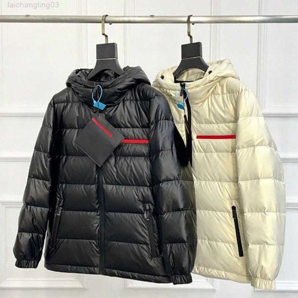 

prad pra men down parkas womens prad thick warm letter hooded jacket coat couples winter fashion windproof outerwearfg23, Black