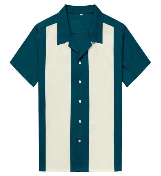 

men western shirt short sleeve cotton rockabilly bowling casual shirts lake blue1268320, White;black