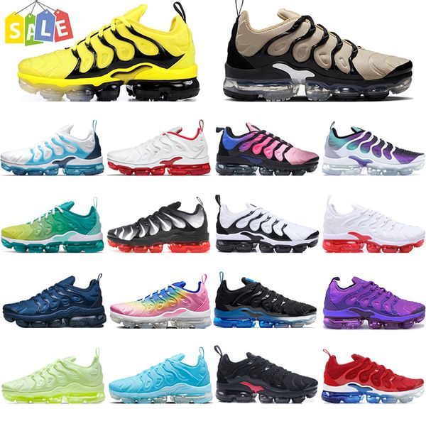 

tn plus runnin shoes triple black white cherry hyper blue red light bone bred be true trainers sport sneakers size 36-47 casual shoes traine
