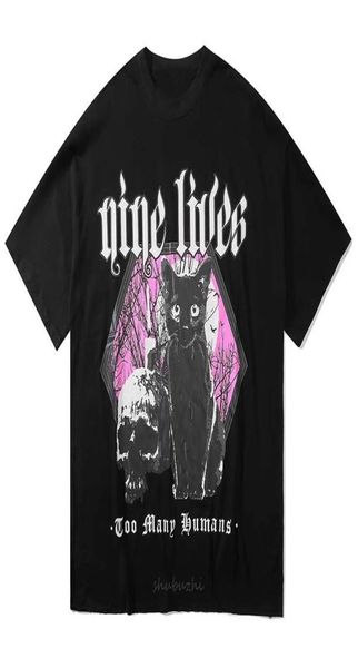 

unsettle harajuku tshirts summer menwomen hip hop gothic funny print cat tshirt streetwear t shirt short sleeve tee 645101, White;black
