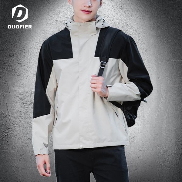

mens jackets detachable hooded couple coats patchwork outdoor outwears windbreaker cargo hiking climbing travel overcoat 230818, Black;brown