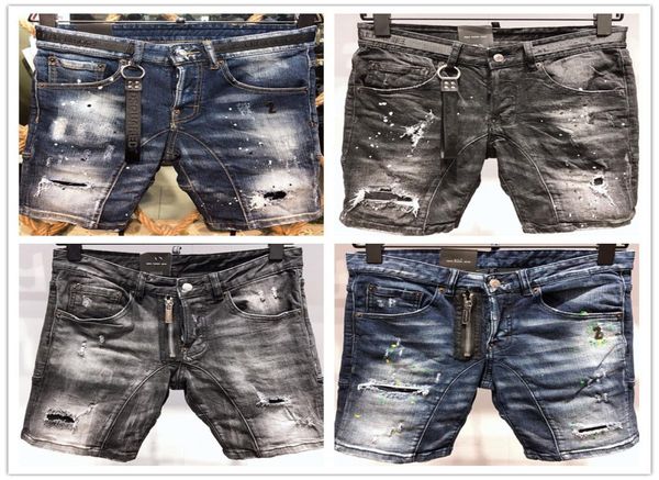 

luxury men039s distressed ripped skinny jeans fashion designer mens jeans slim motorcycle moto biker causal mens denim pants hi3994863, Blue