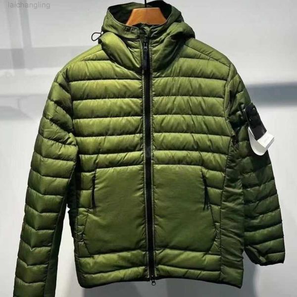 

men air hooded stone down jacket windbreaker zipper hoodies patchwork jackets running sports hoody jogger casual island coat stone evlr, Black