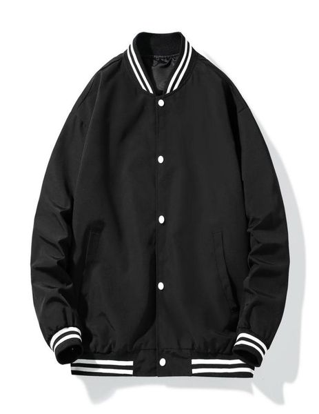 

solid color bomber jacket varsity baseball windbreakers oversize hip hop outerwear for college couples streetwear men0398067638, Black;brown