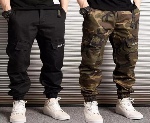 

fashion streetwear men jeans loose fit casual camoflage cargo pants harem trousers big pocket hip hop joggers pants3532148, Blue