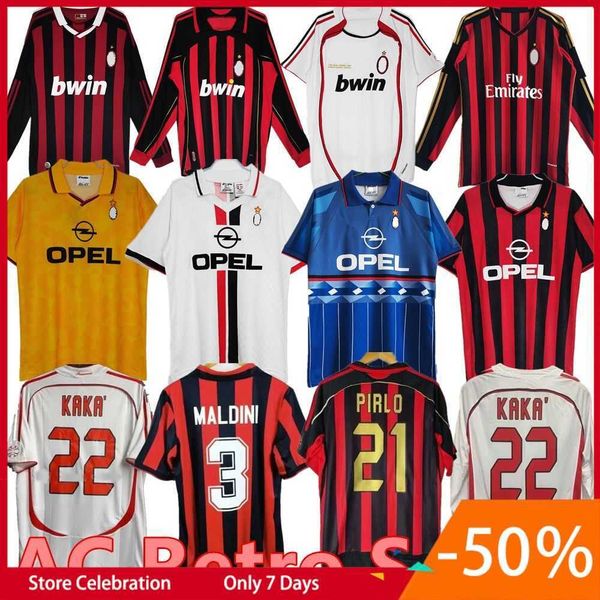 

90 91 retro shirts soccer jerseys 95 96 97 gullit 01 02 03 12 14 15 van basten maldini football kaka inzaghi 06 07 baggio pirlo shevchenko a, White;black
