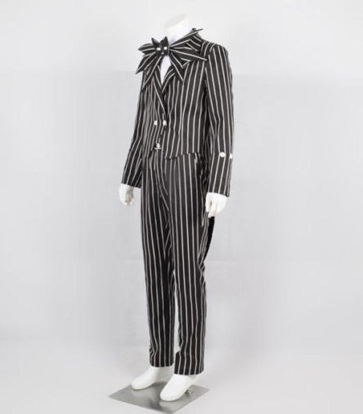 

the nightmare before christmas cosplay jack skellington stripe costume cool8061323, Black
