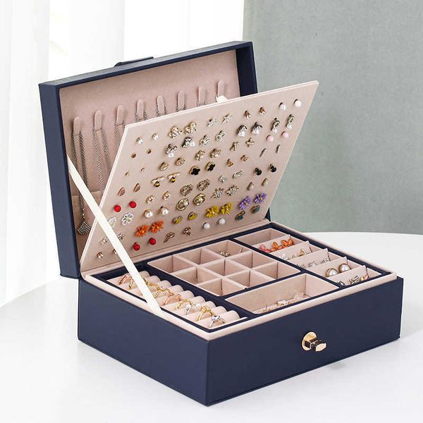 

stud earring organizer for girls navy jewelry box earrings necklace large womens 230814, Black;white