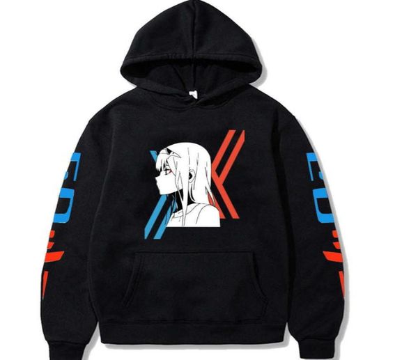 

darling in the franxx hoodie fashion zero two print loose pullovers casaul y07295498271, Black