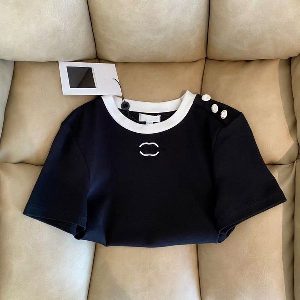 

women t shirt for women shirts clothing fashion tshirt with embroidered letters short sleeved tee woman palms luxurys, White