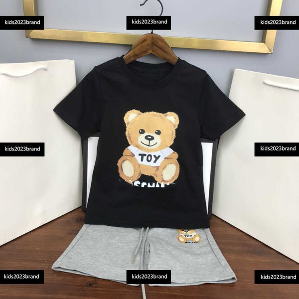 

kids clothes child sets baby 2pcs animal t-shirt and lanyard shorts summer outdoors tracksuit size 100-150 cm mar01, White