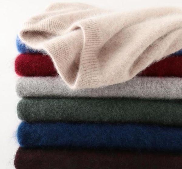 

100 mink cashmere sweater men autumn winter classic simple basic warm pullover sweter jumper male clothes pull homme hiver8213143, White;black