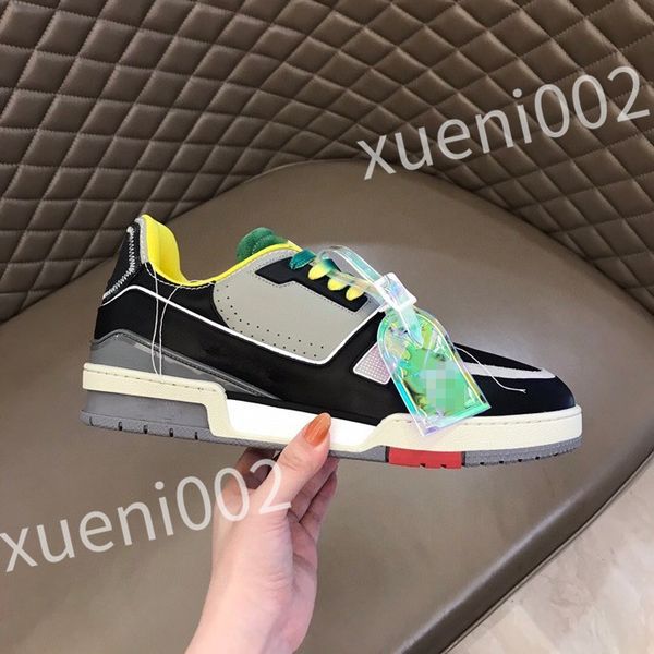 

2023 new luxurys men women leather sneakers leather flat trainers black mesh lace-up casual shoes outdoor runner trainers sport shoes size39