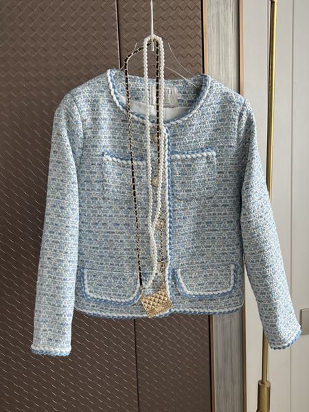 

womens jackets autumn french vintage fragrance tweed coats office ladies elegant blue runway designer short korean sweet 230818, Black;brown