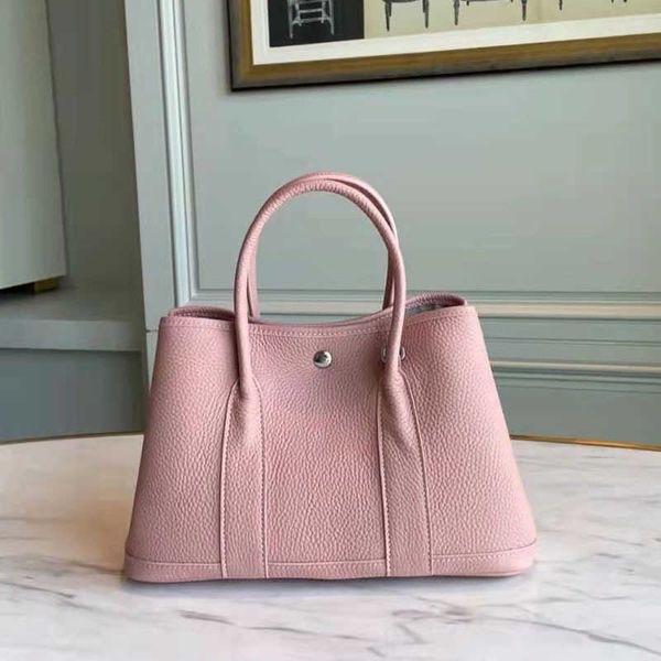 

2023 new litchi pattern garden bag large capacity tote bag real leather bag women's portable bucket bag 3rex