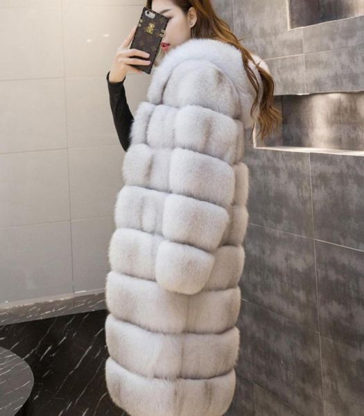 

women039s fur coat 2019 winter warm thick faux fur long coat flurry overcoat outerwear lady vintage hoody jacket plus size7515643, Black