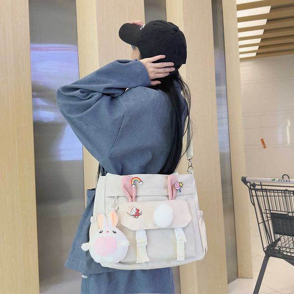 

shoulder bags large capacity bag for women's crossbody new single girls cute rabbit ears high school students