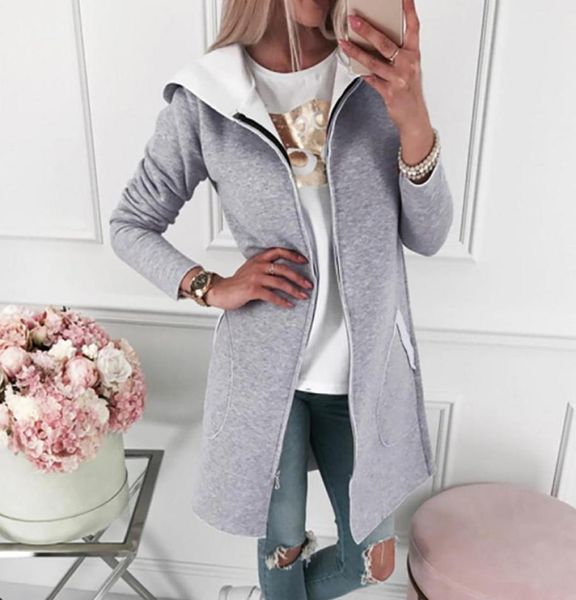 

women coat casual coat outwear pocket solid sweatshirt hooded jackets overcoat wind breaker for women cortaviento mujer w 9484072, Black;brown