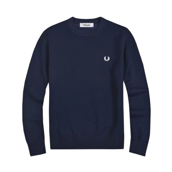 

men's sweaters round neck long sleeve wheat ear embroidery laurel fashion loose and warm solid knitted sweater autumn winter 230818, White;black