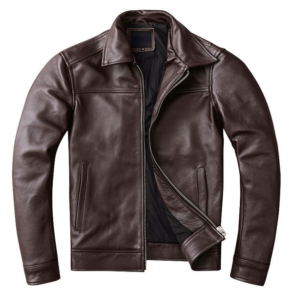 

men's jackets casual real cowhide genuine leather jacket men slim mens clothes spring autumn cow clothing asian size 6xl 230818, Black;brown