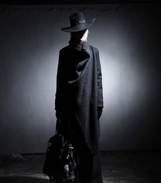 

whole punk style trench jacket male fashion cardigan long sweater irregular design long outerwear men coat singer costume2196777, Tan;black
