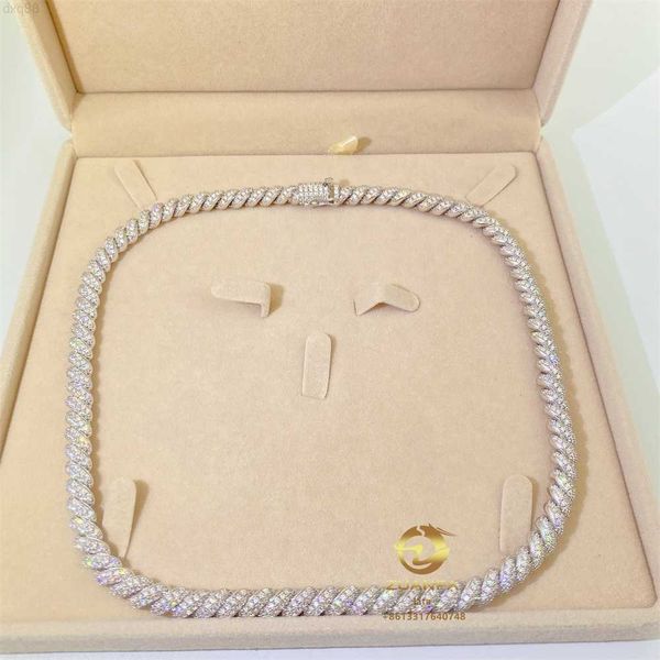 

hip hop pass diamond tester wholesale price iced out twist sterling silver moissanite 8mm rope chain