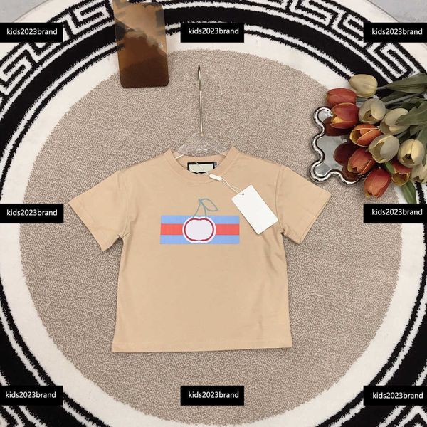 

kids short sleeve baby t-shirt child clothing summer round neck fruit stripe combination print new size 100-150 cm feb21, Blue