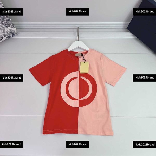 

kids short sleeve baby t-shirt child clothing contrast asymmetrical design summer round neck new arrivals size 100-160 cm feb24, Blue