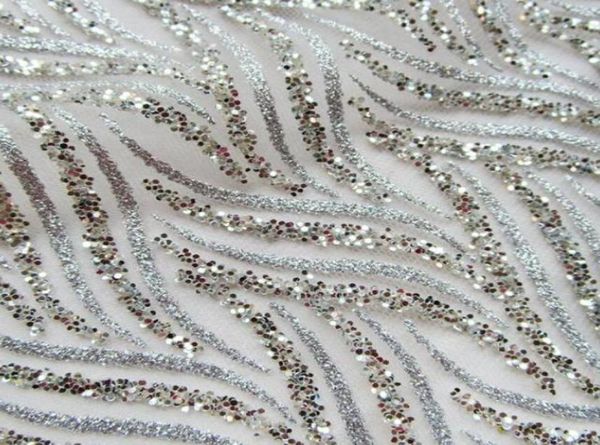 

1 piece fashion glitter sequins evening dresses net fabric glued sequins printed mesh fabric french shining wedding dress cloth9015299, Black;white