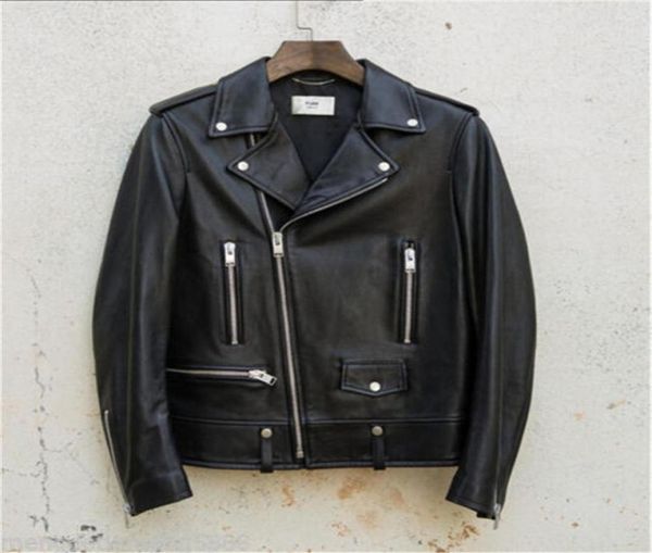 

men039s leather jacket 2019 new men039s vintage black leather lancer biker cafe racer jacket leather jacket335j8890926