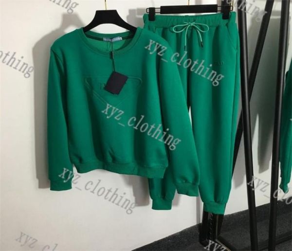 

22fw new designer tracksuits womens sports sets autumn two piece pants long sleeve sweatershirt casual sport trousers threedimen7896135, White