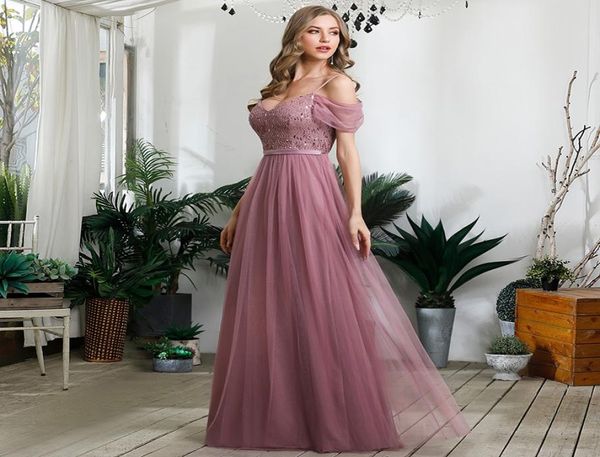 

2020 new fashion maxi dresses deep vneck sequined green pink yarn skirt party dresses bridesmaid banquet host evening dress8691674, White;black
