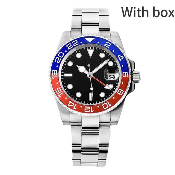 

mens watch mechanical luxury watch for men batman gmt pepsi watch 40mm swimming watches classic sapphire luminous wristwatch business 904l s, Slivery;brown