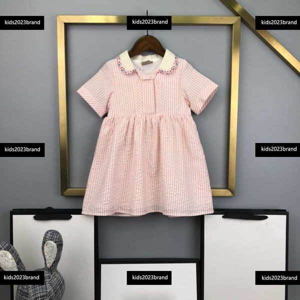 

baby clothes girls dress kids designer minimalist stripe design dress size 100-160 vogue summer skirt new product april07, Red;yellow