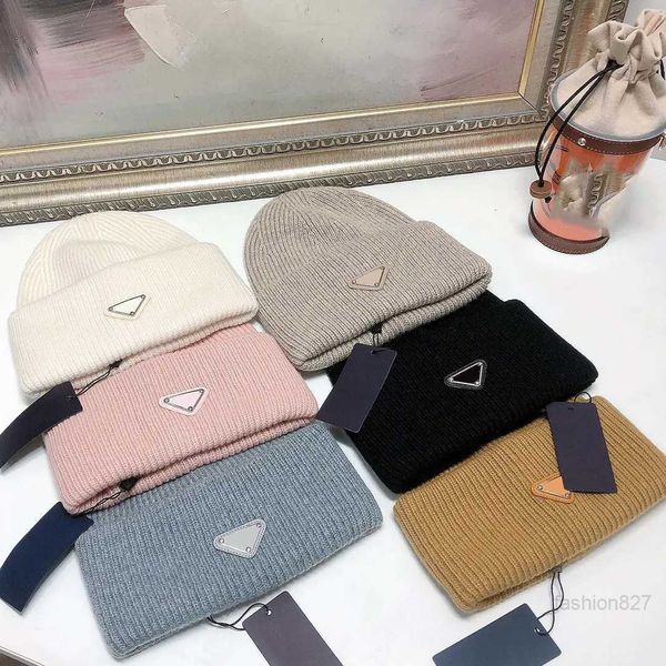 

luxury designers italy brand mens hats bonnet winter beanie knitted wool hat plus velvet cap skullies thicker mask fringe beanies caps, Blue;gray