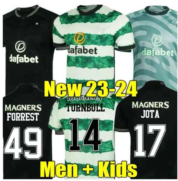 

23 24 kyogo soccer jerseys 2023 celtic 120 years edouard elyounoussi turnbull ajeti christie jota griffiths forrest kids kit uniforms footba, Black;yellow