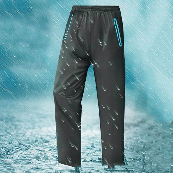 

men's tracksuits stormproof pants straight leg appears thin waterproof doublelayer thickened wearresistant breathable rain outfits 2308, Gray