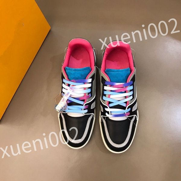 

designer casual shoes genuine leather classic plaid sneakers stripe shoes fashion sneakerscolor stripe sneakers size39-44 rd1012, Black