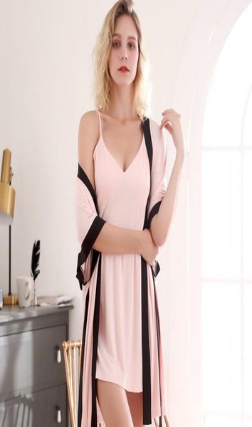 

mechcitiz 2020 women satin robe gown sets sleepwear vneck lace dressing gown bathrobe kimono silk bath robes sleep lounge4416352, Black;red