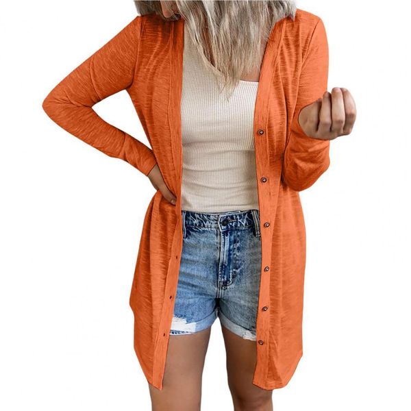 

womens knits tees autumn women cardigan coat loose solid color long thin singlebreasted pure jacket female clothing 230818, White