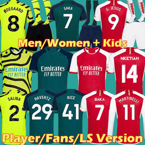 

23 24 saka g. jesus soccer jerseys lanesra fans player version gunners j. timber odegaard saliba arsen women 2023 2024 arse nal football shi, Black;yellow