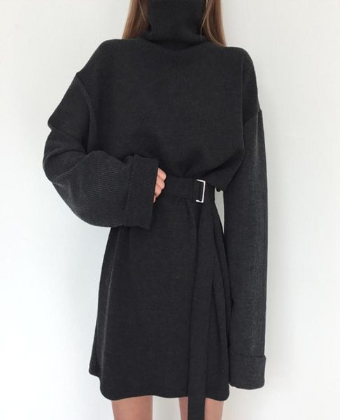 

real s spring women039s solid turtleneck long sleeve dress female bandage plus size straight cotton dresses 2010221595135, Black;pink