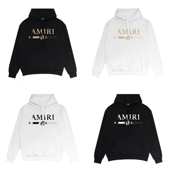 

fashion designer 100% cotton men women hoodie ami tracksuit pullover sweatshirts us eu size couples sweatwear top, Black