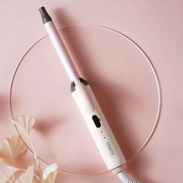 

professional electric curling iron rod for home and salon use - automatic hair curler with heat protection and adjustable temperature contro, Black