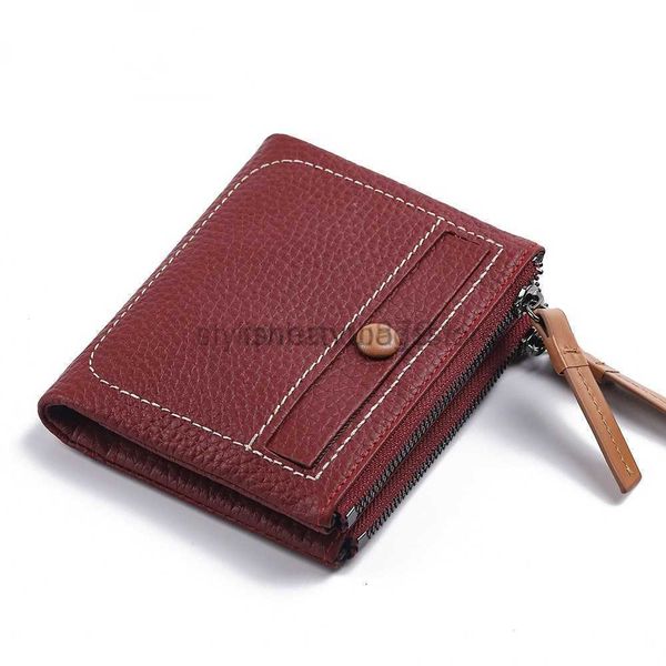 

wallets first layer genuine leather women's folding coin bag card wallet purchased by luxury designerqwertyui879qwertyui879, Red;black