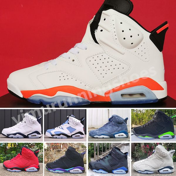 

mens jumpman 6 6s basketball shoes toro bravo chrome cool grey georgetown university blue electric green black infrared hare retro men women