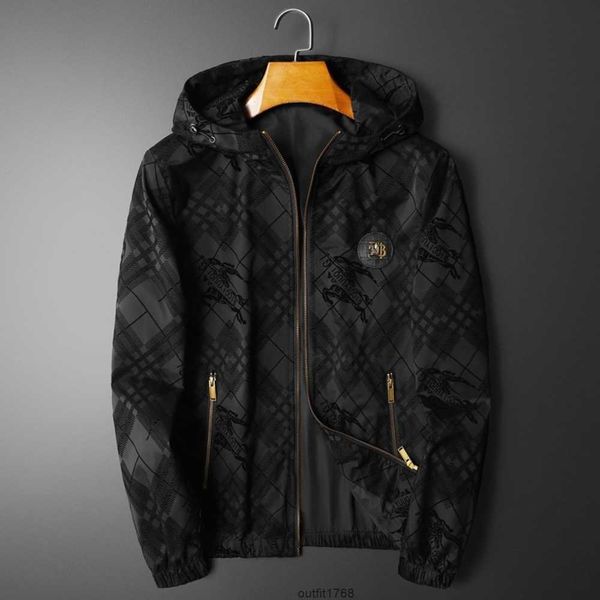 

spring and autumn new men's korean slim fit hooded print jacket youth popular emblem coat, Black;brown