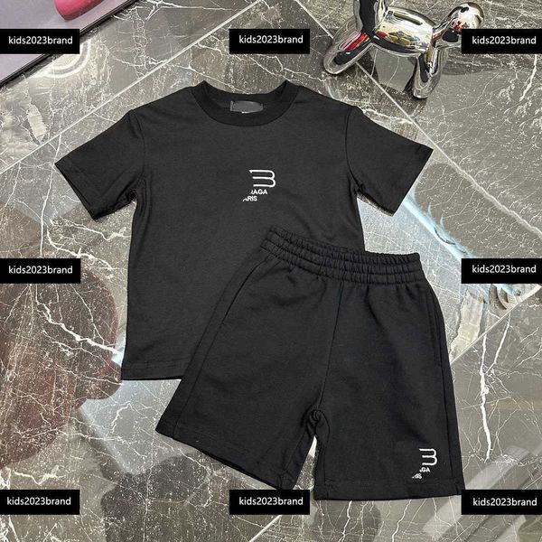 

kids clothes child sets baby 2pcs summer tracksuit outdoor solid t-shirt and geometric shorts size 90-150 cm feb27, White